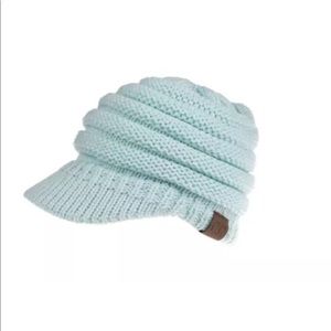 C.C beanie visor ponytail winter hat.